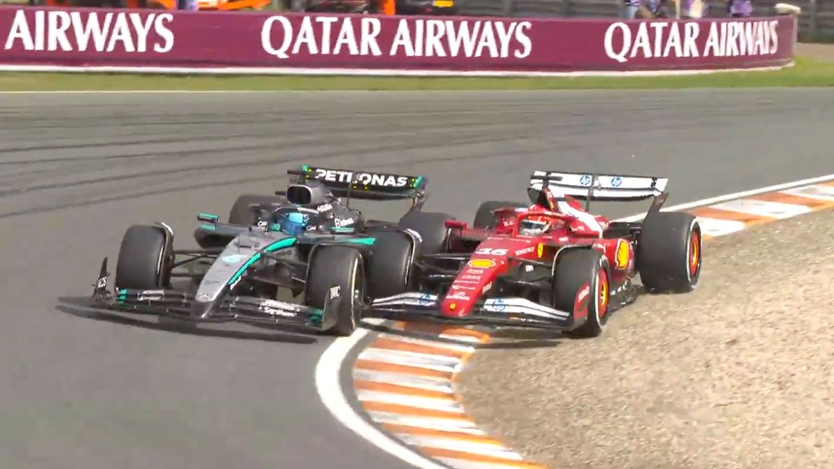 Twitter / Formula 1 / Na zdjęciu: atak Charlesa Leclerca na George'a Russella