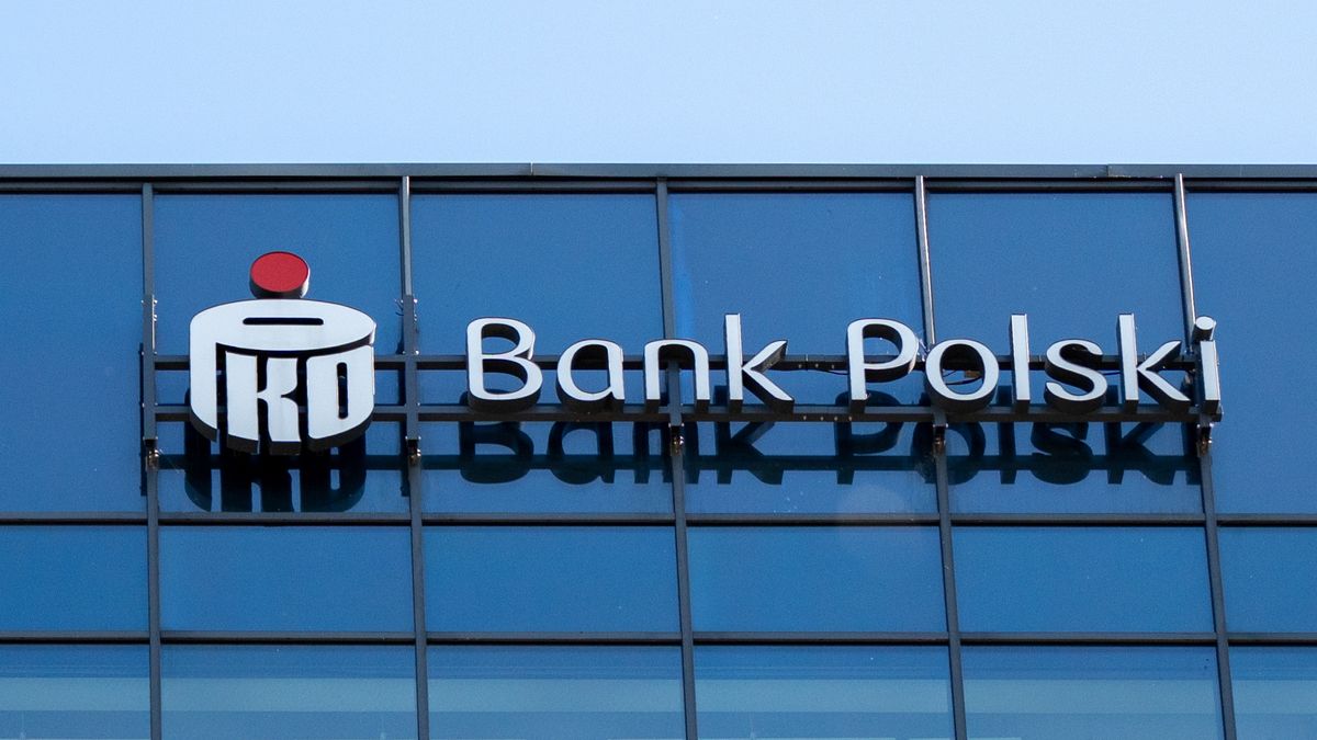 The PKO Bank Polski S.A. logo sign is seen in Krakow, Poland, on May 10, 2026. Powszechna Kasa Oszczednosci PKO BP is a Polish retail banking company. The signboard with the brand logotype hangs at a branch office building. (Photo by Marcin Golba/NurPhoto via Getty Images)