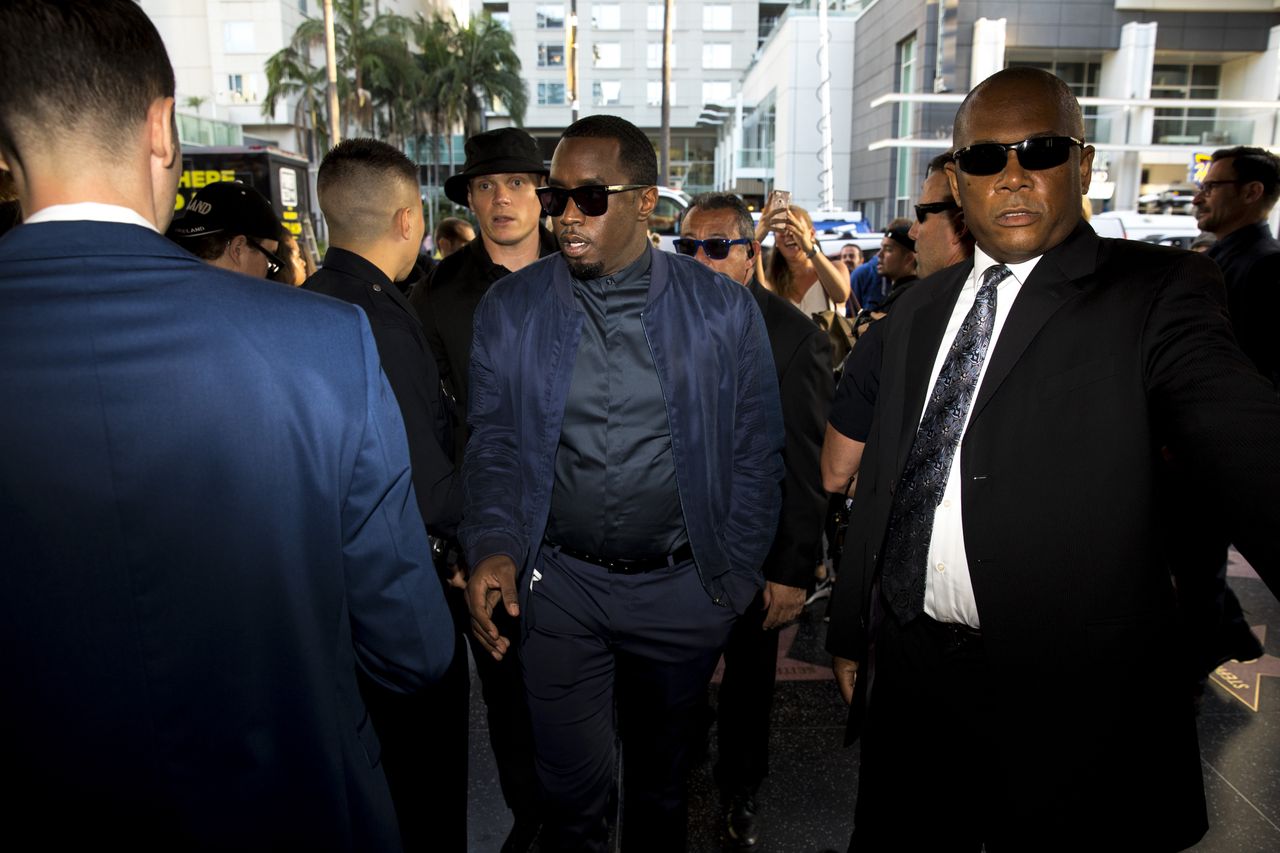 HOLLYWOOD,CA --WEDNESDAY, AUGUST 16, 2017--Rapper and actor Sean "P. Diddy" Combs, arrives on opening night of the Tony-winning musical, "Hamilton: An American Musical," at the Pantages Theatre in Hollywood, CA, Aug. 16, 2017. (Jay L. Clendenin / Los Angeles Times via Getty Images)