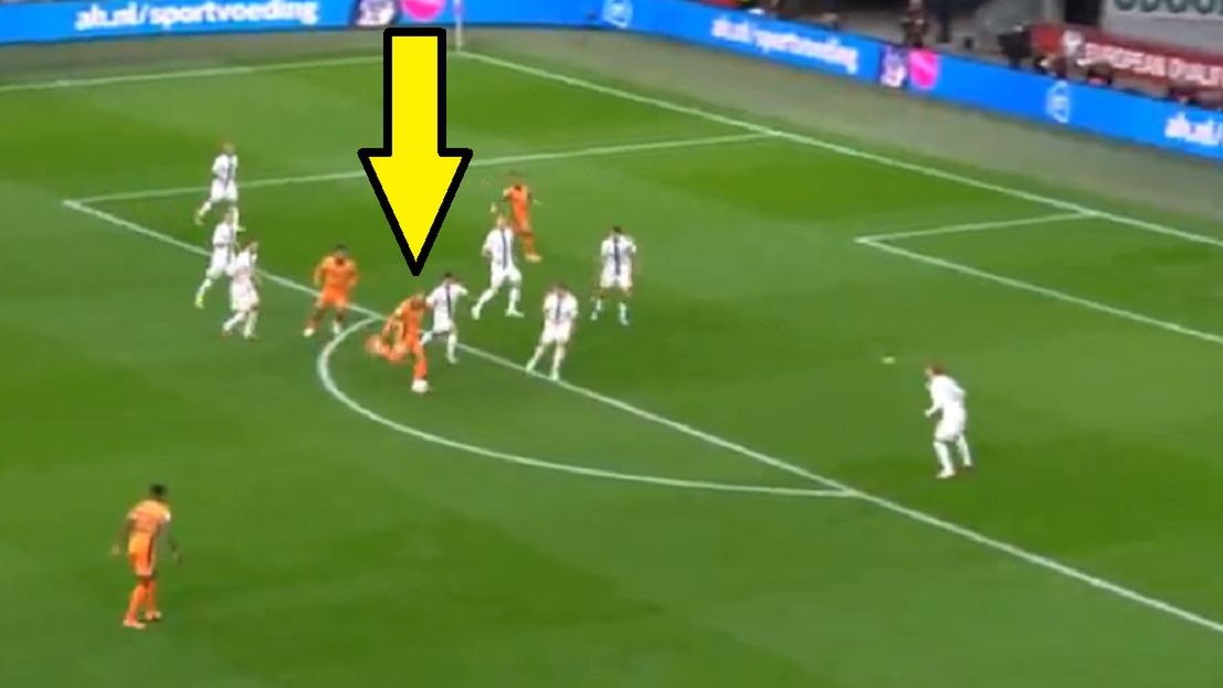 Twitter / Screen / Polsat Sport / Na zdjęciu: Donyell Malen rozpoczął strzelanie w meczu z Finlandią