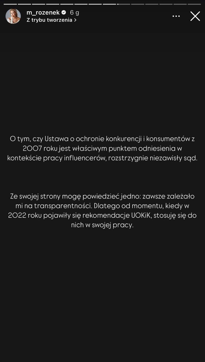 Oświadczenie Małgorzaty Rozenek