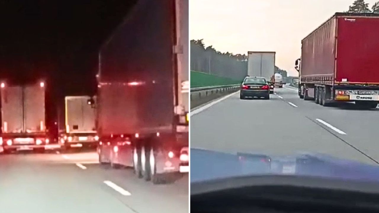 "Wyścigi słoni" na A2. Kierowcy wpadali jeden za drugim