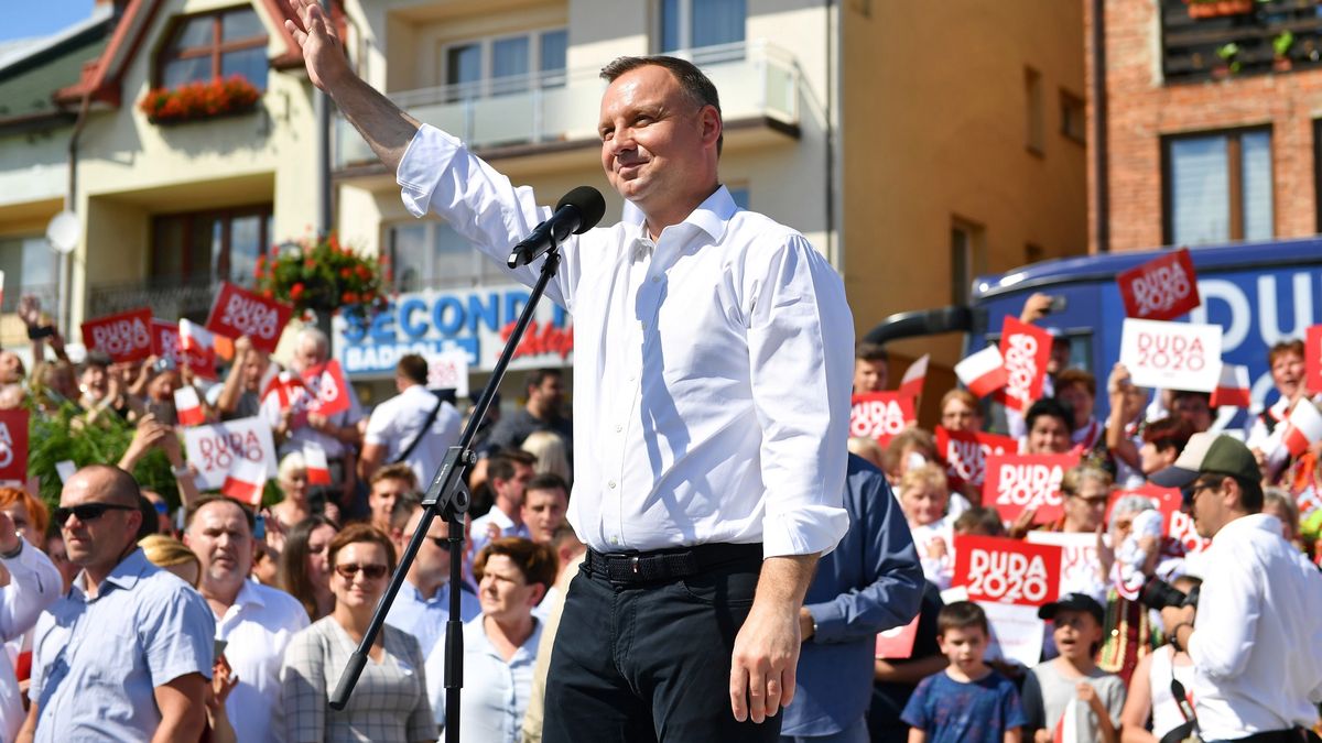 Andrzej Duda podczas wiecu wyborczego