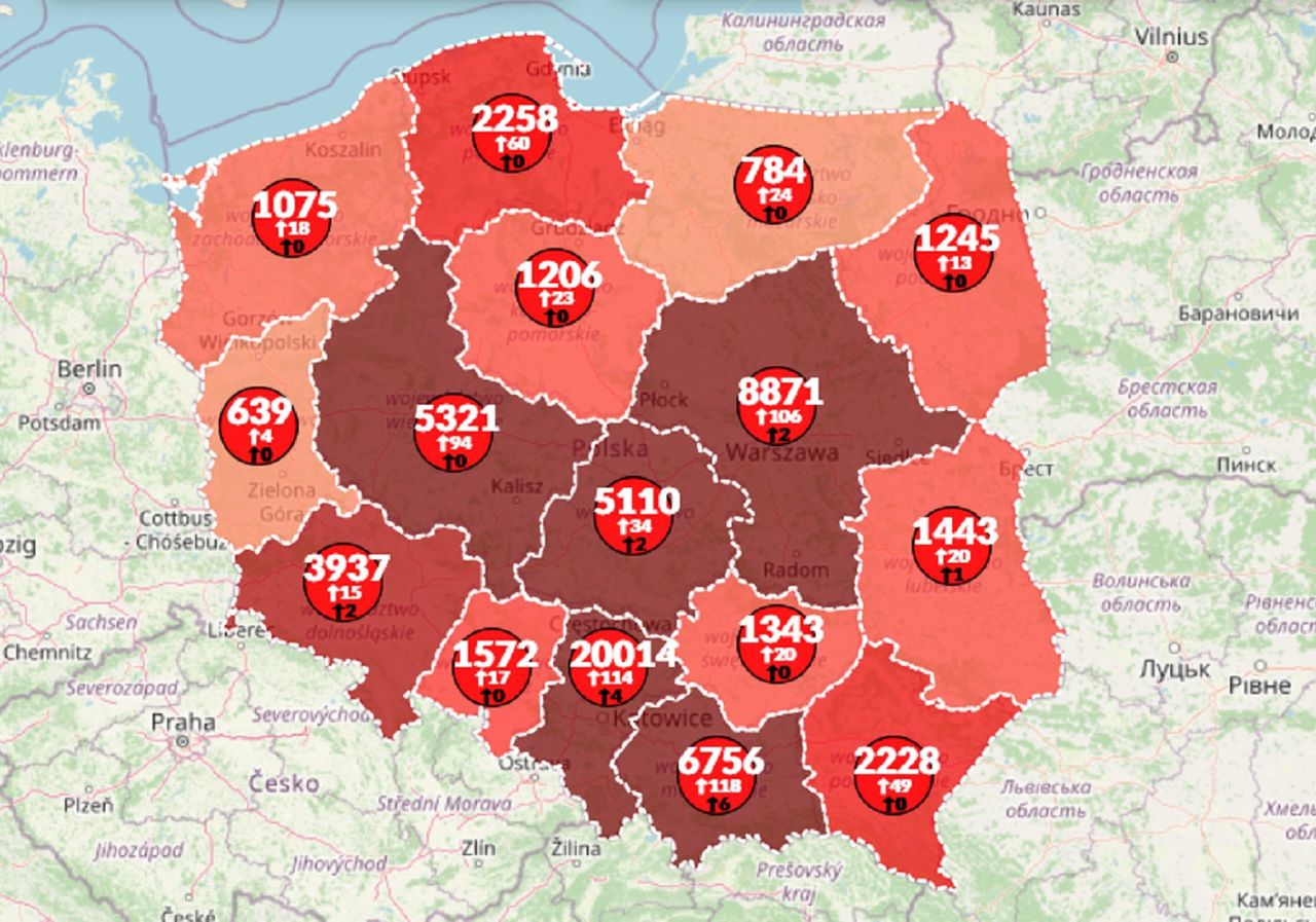 Koronawirus nie zwalnia tempa. Blisko 2 tys. ofiar śmiertelnych w Polsce. Mapa zakażeń