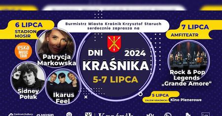 Dni Kraśnika 2024. Wystąpią: Sidney Polak, Patrycja Markowska i Ikarus Feel [GODZINOWY PROGRAM]