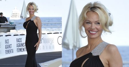 Pierś Pameli Anderson wyskakuje z sukienki w Monako (ZDJĘCIA)