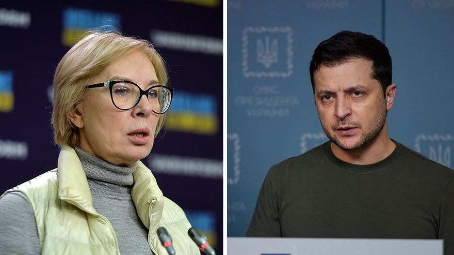 Na zdjęciu Ludmyła Denisowa i Wołodymyr Zełenski