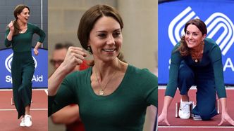 Uśmiechnięta księżna Kate w eleganckim, sportowym wdzianku startuje w biegu charytatywnym (ZDJĘCIA)