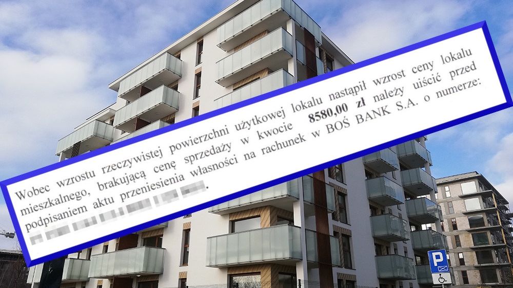 Deweloper żąda dopłaty za powierzchnię pod ścianami - mimo, iż w umowie deweloperskiej o takim sposobie pomiaru nie wspominał.