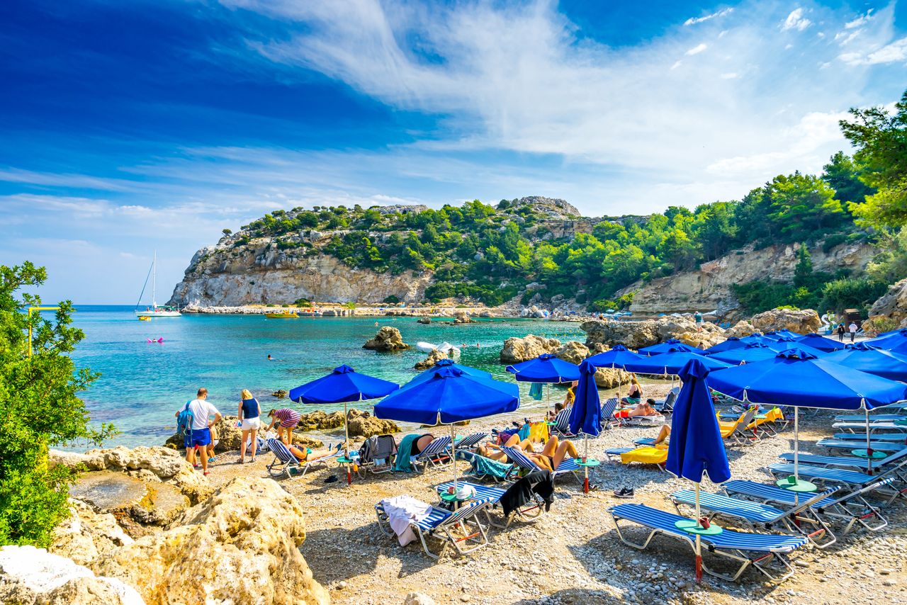 Plaża w okolicy Faliraki na Rodos