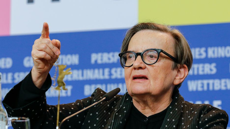 Polish director Agnieszka Holland attends &quot;Charlatan&quot; press conference during 70th Berlinale International Film Festival in Grand Hyatt in Berlin, Germany on February 27, 2020. (Photo by Dominika Zarzycka/NurPhoto via Getty Images)