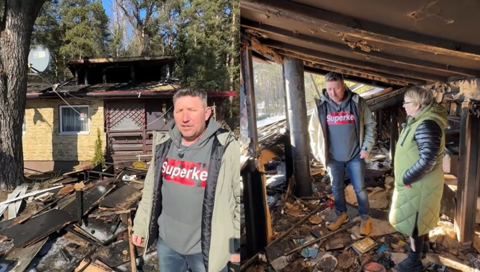 Andrzej z Plutycz przyjechał na miejsce pożaru