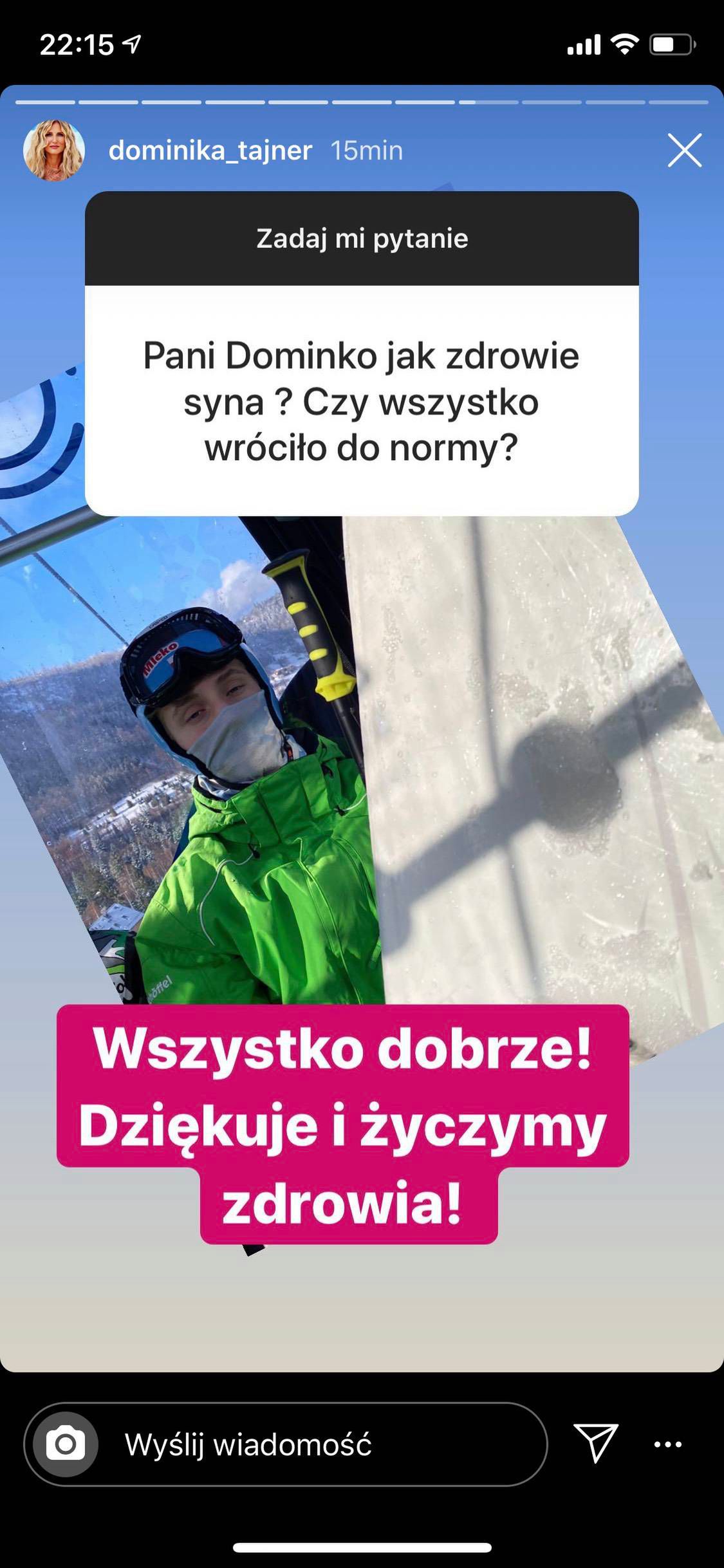 Dominika Tajner o zdrowiu syna