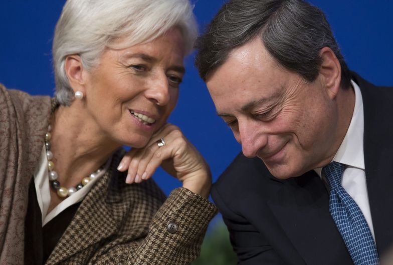 Po prawej Christine Lagarde, szefowa MFW</br>