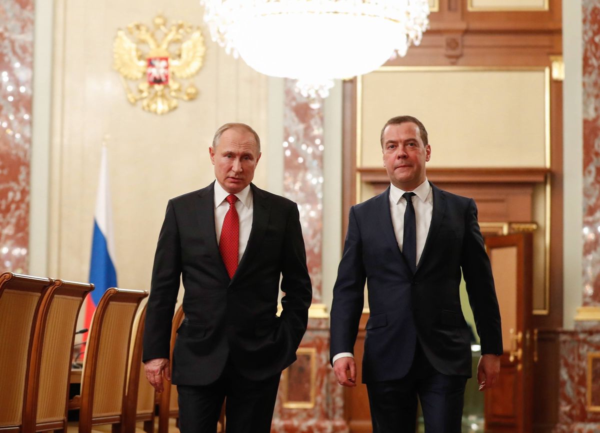 Władimir Putin i Dmitrij Miedwiediew