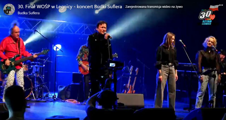 Jacek Kawalec występuje z Budką Suflera na finale WOŚP 