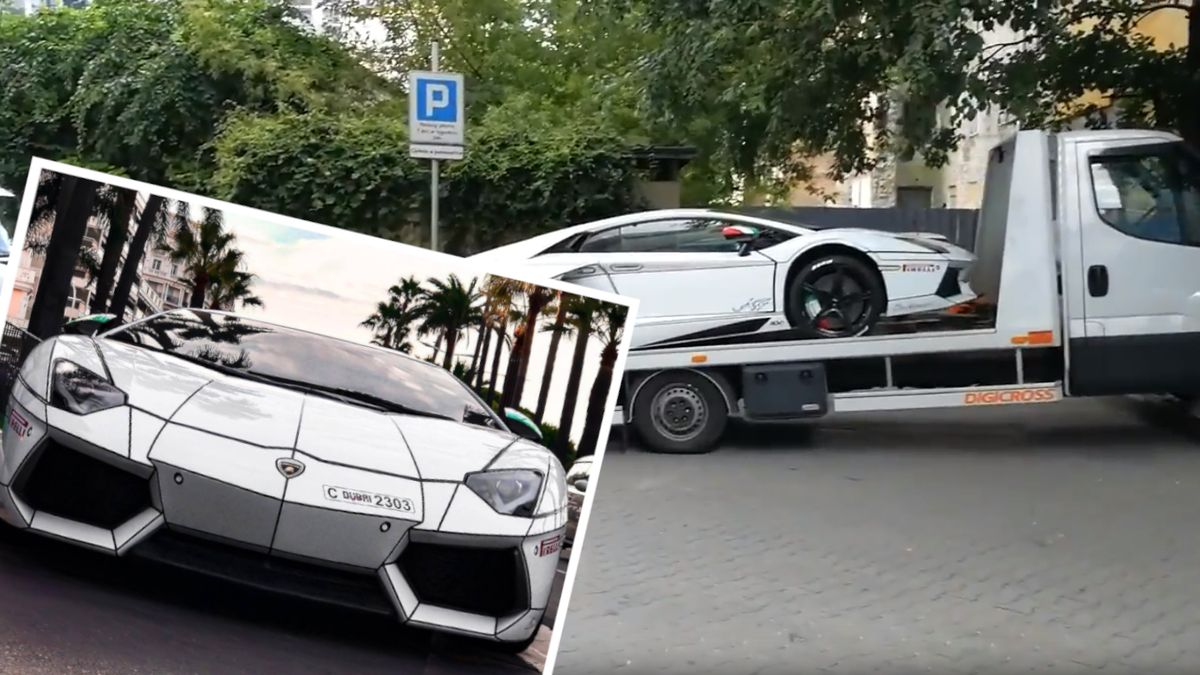 Złodzieje prawdopodobnie zdążyli schować kradzione Lamborghini Aventador.