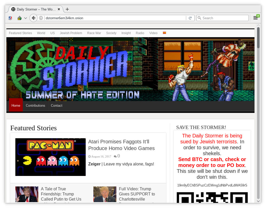 The Daily Stormer – nazistowski brukowiec teraz dostępny tylko przez Tora