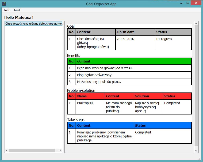 #AppCreting: Goal Organizer.