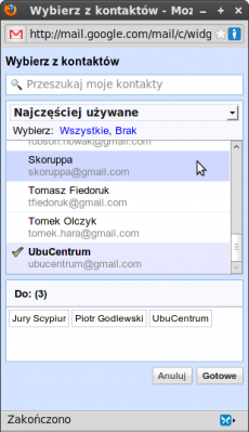 Łatwiejsze dodawanie kontaktów do wysyłanej poczty w Gmailu