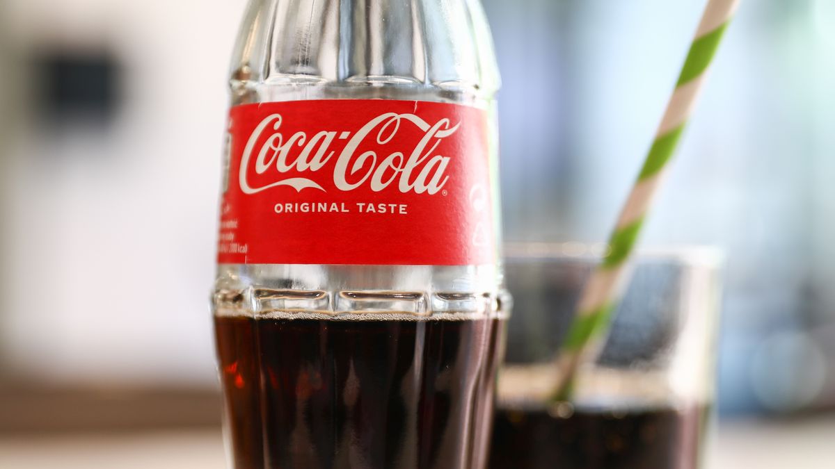 Daily Life On Sunny Day  In Krakow
A bottle of Coca-Cola is seen on a cafe table in this illustration photo taken in Krakow, Poland on May 10, 2022. (Photo by Jakub Porzycki/NurPhoto via Getty Images)
NurPhoto
coca, coke, company, european, glass