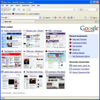 Google Toolbar stworzy listę twoich ulubionych stron 2