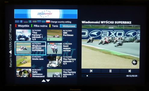 Eurosport po polsku w telewizorach Panasonic z VIERA Cast