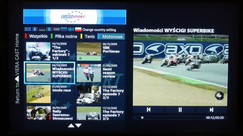 Eurosport po polsku w telewizorach Panasonic z VIERA Cast 1