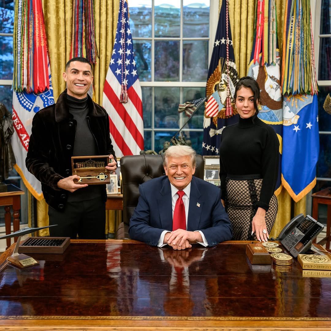 Cristiano Ronaldo i Georgina na spotkaniu z Donaldem Trumpem