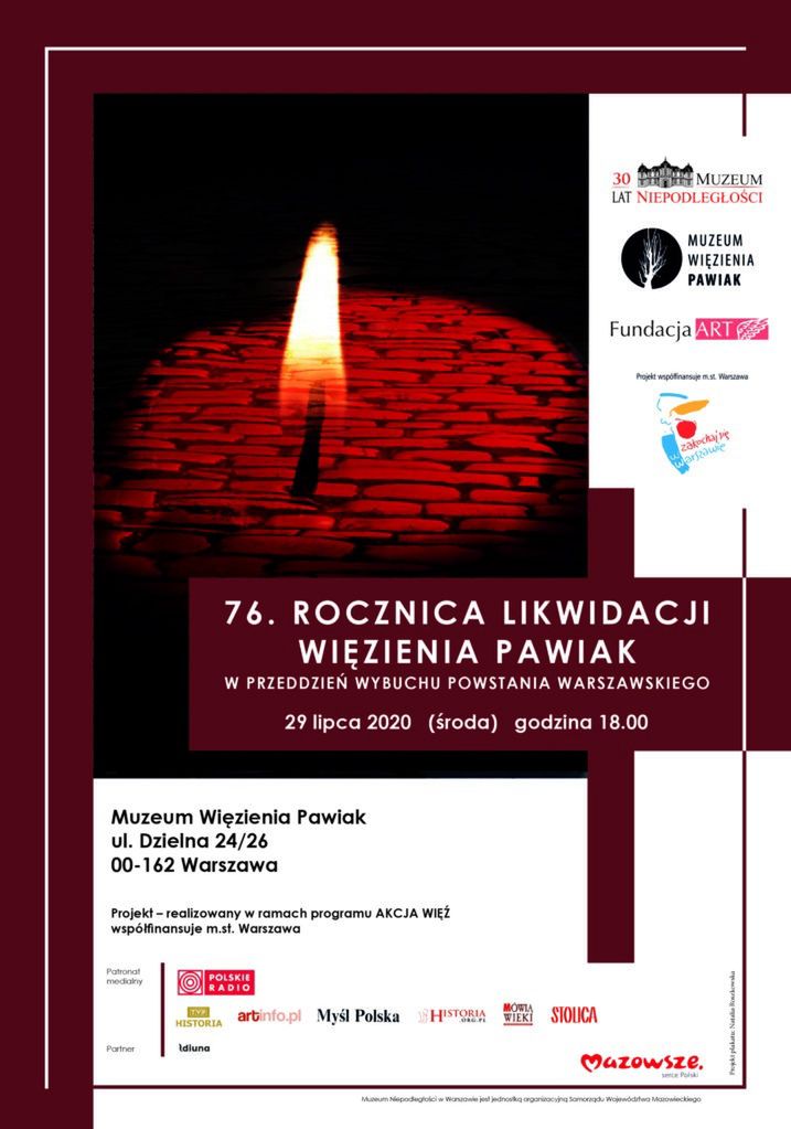 Warszawa. Obchody 76. rocznicy likwidacji więzienia Pawiak