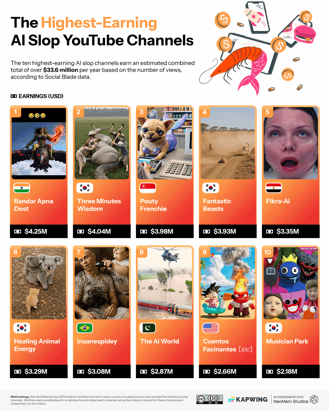 Najlepiej zarabiające kanały z zawartością AI