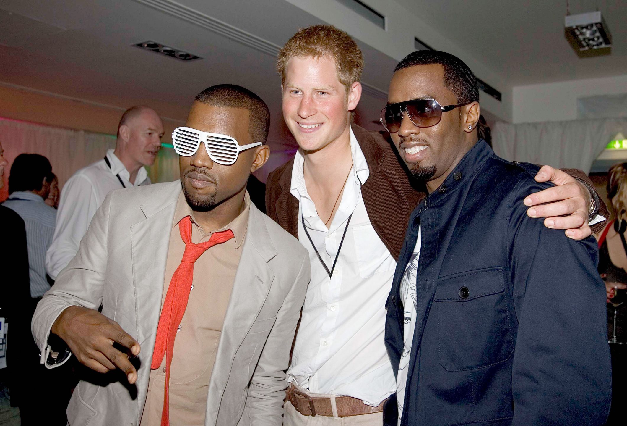 książę HARRY,  Sean "Diddy" Combs i Kanye West