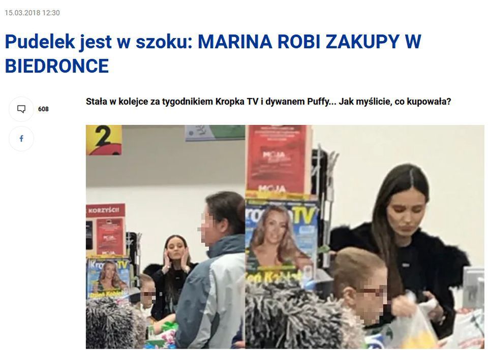 Marina robi zakupy w Biedronce