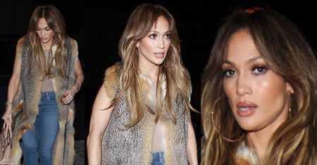 Jennifer Lopez idzie do restauracji w futrzanej kamizelce (ZDJĘCIA)