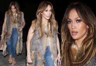 Jennifer Lopez idzie do restauracji w futrzanej kamizelce (ZDJĘCIA)