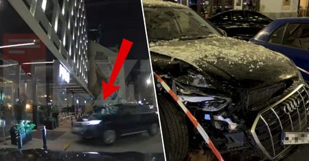 Wjechała do hotelowego lobby. Jest nagranie z wypadku