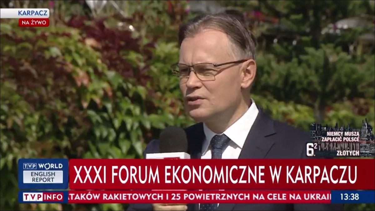 TVP Info wyświetla licznik, który sugeruje, że Niemcy muszą zapłacić Polsce 6 zł