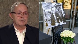 Tomasz Sianecki przemawiał na pogrzebie Andrzeja Morozowskiego. Pod koniec łamał mu się głos i miał łzy w oczach: "Jędrku. Kocham cię, naprawdę"