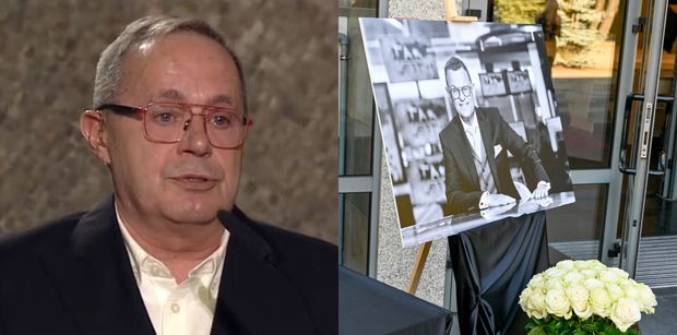 Tomasz Sianecki przemawiał na pogrzebie Andrzeja Morozowskiego. Pod koniec łamał mu się głos i miał łzy w oczach: "Jędrku. Kocham cię, naprawdę"