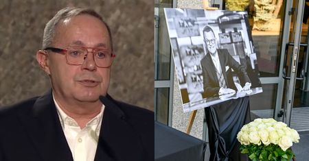 Tomasz Sianecki przemawiał na pogrzebie Andrzeja Morozowskiego. Pod koniec łamał mu się głos i miał łzy w oczach: "Jędrku. Kocham cię, naprawdę"