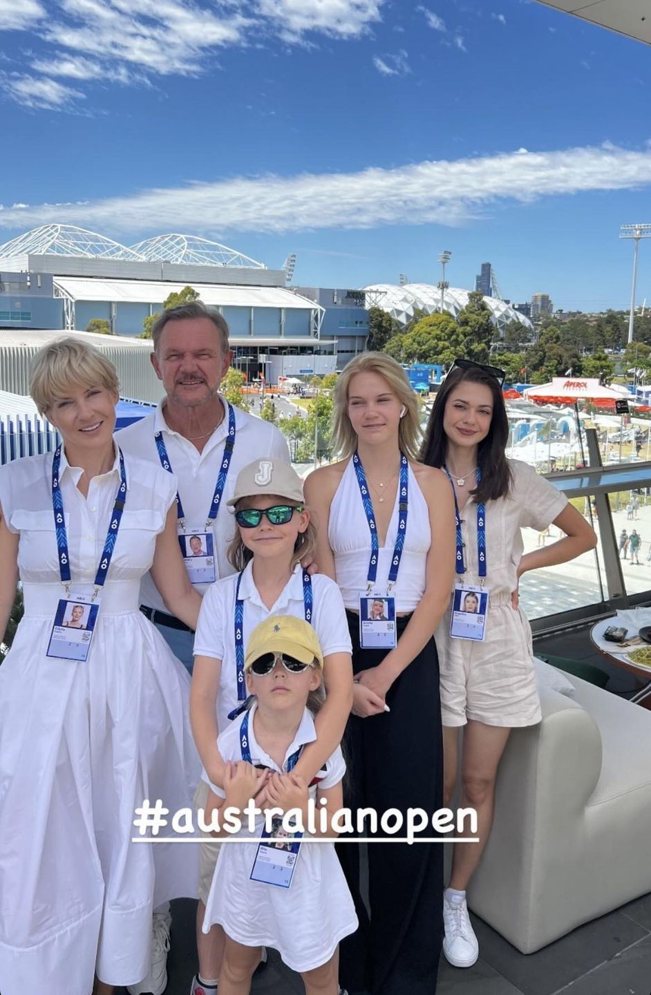 Cezary Pazura z rodziną kibicowali Hurkaczowi w Australii