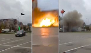 Dron uderzył w Sumy. Świadek wszystko nagrał