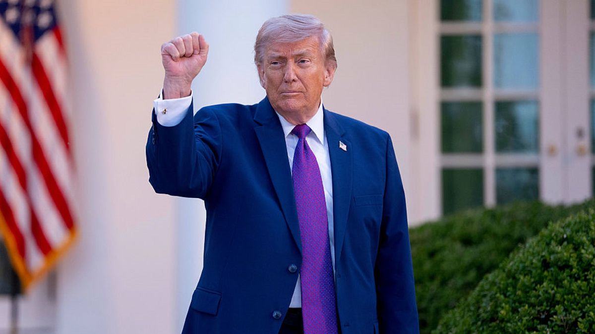 President Trump Hosts Law Enforcement Leaders Dinner In The Rose Garden
US President Donald Trump during a law enforcement leaders dinner, celebrating the start of National Police Week, in the Rose Garden at The White House in Washington D.C., on Monday, May 11, 2026. President Trump said the ceasefire between the US and Iran was on "massive life support" after he rejected Tehran's latest peace offer. Photographer: Aaron Schwartz/Sipa/Bloomberg via Getty Images
Bloomberg
u.s., north american, presidential, us, gestures, united states of america, americas, white house, gesture, u.s.a., american, xxsipa_usa_owned, sipa usa, the white house