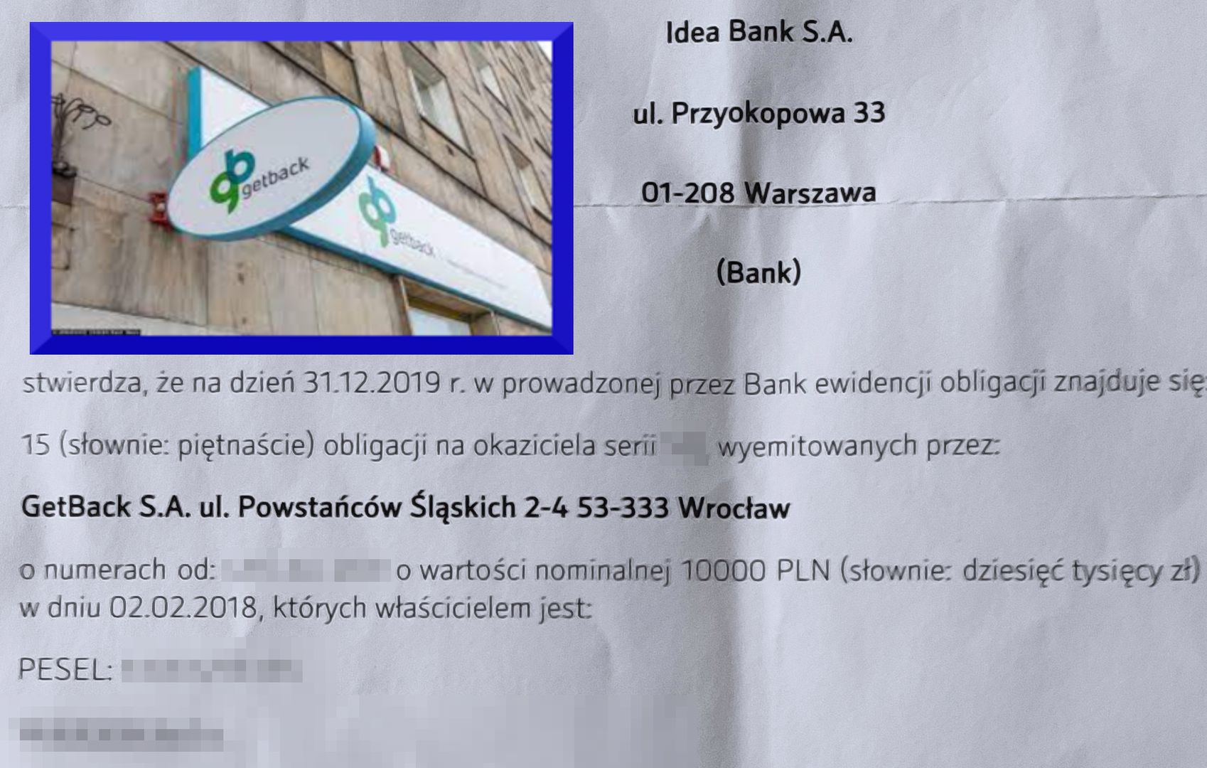 Dla naszego czytelnika te obligacje miały być lokatą na starość. Będą - o ile uda mu się to wywalczyć przed sądem 
