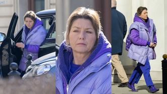 Dawno niewidziana Edyta Olszówka ruszyła na miasto w kolorowej stylizacji. Poczuła już wiosnę? (ZDJĘCIA)