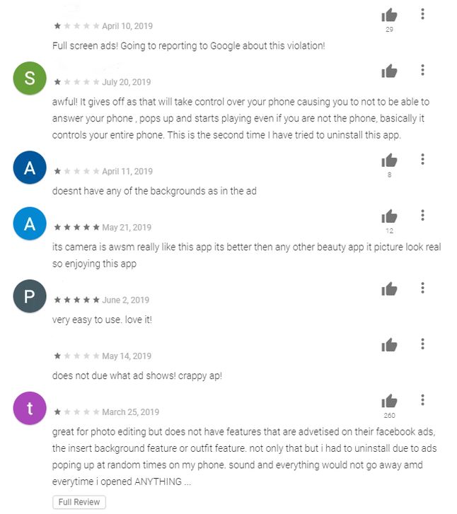 Dziwne recenzje ze skrajnymi ocenami w Google Play – to może być efekt działania Shoppera, źródło: Kaspersky Lab.