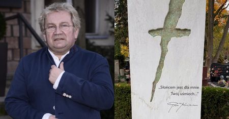 Tak dziś wygląda grób Pawła Królikowskiego. Na pomniku widoczny jest sporych rozmiarów krzyż, który świeci nocą na różne kolory