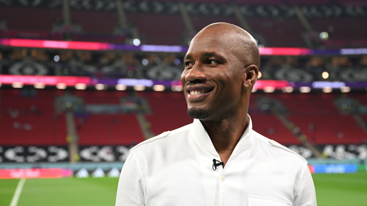 AL KHOR, QATAR - NOVEMBER 25: Didier Drogba is seen prior to the FIFA World Cup Qatar 2022 Group B match between England and USA at Al Bayt Stadium on November 25, 2022 in Al Khor, Qatar. (Photo by Michael Regan - FIFA/FIFA via Getty Images)