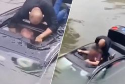 Auto wpadło do rzeki. Były żołnierz bez wahania rzucił się na ratunek