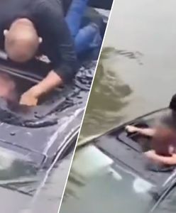 Auto wpadło do rzeki. Były żołnierz bez wahania rzucił się na ratunek